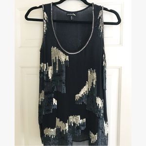 Goldleaf sequined tank